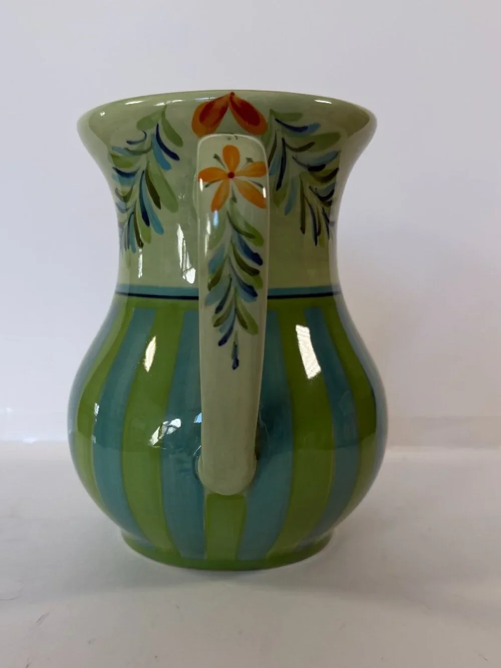 Southern Living at Home Gail Pittman Hand Painted Pitcher  - Provence/Green